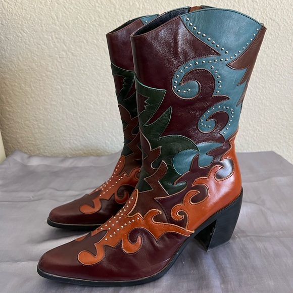 Jeffrey Campbell Saddle Up Western Pull On Boots 9 SOLD OUT - Picture 11 of 12